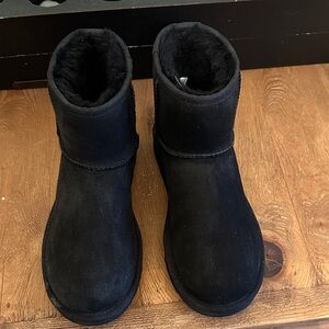 Ugg Classic Mini II Genuine Shearling Lined Boot, Black Suede, 8